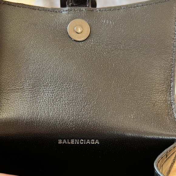 Balenciaga Hourglass Croc Embossed Leather Key Chain Card Case - Picture 8 of 10